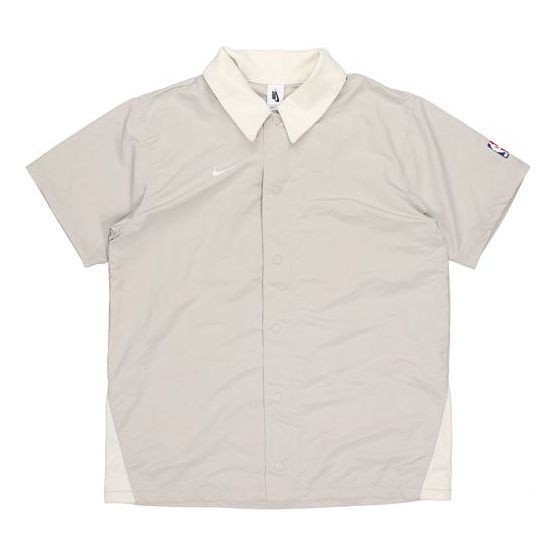 NIKE Air Fear Of God Shooting Shirt Jacket Snap Button Mens XL Beige NEW $150 thumbnail 2