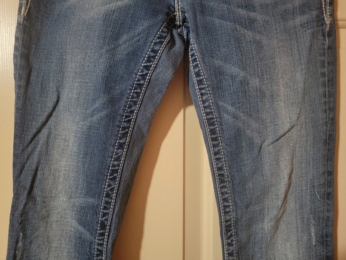 Miss Me 27 Embellished Rhinestone Stars Studded Boot Cut Jeans Size 30x32.5 - Picture 4 of 14