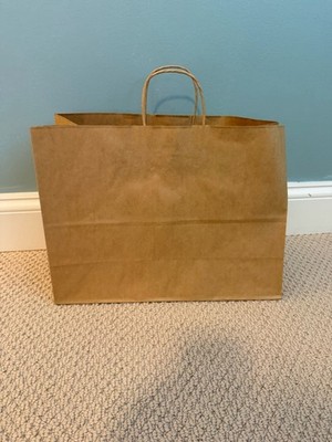 ULINE 16 Count Kraft Paper Shopping Bags 16 x 6 x 12'' (W x D x H)