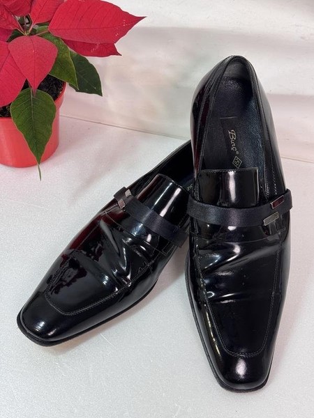 Men Burst Heels Black Leather 41