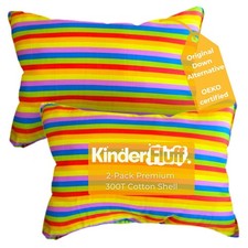 Kinder Fluff Kids Pillows 2-pk Blue 10x15" Hypoallergenic Washable Down Alt
