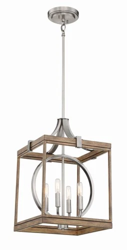 Minka Lavery 4014 Country Estates 4 Light 15"W Pendant - Sun Faded Wood / - Picture 2 of 2