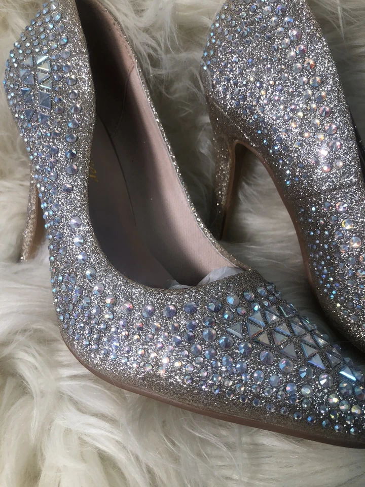 Forever-Women Event 94 Champagn Brillo Stilettoes BOMBA NUEVA TALLA 10 Foto 4 de 4