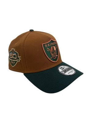 Las Vegas Raiders 50th 9Forty Adjustable A-Frame Snapback brown, green hat cap