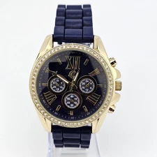 Charming Charlie Women's Watch 46MM Blue Dial Blue Plastic Bands New Battery