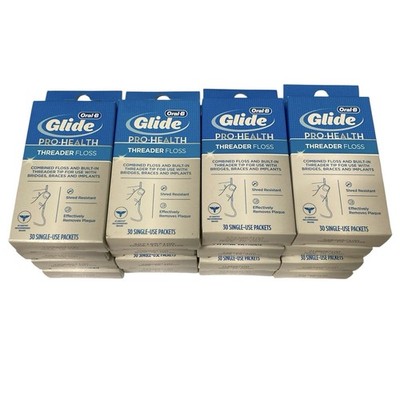 16x Oral B Glide Pro Health Threader Floss 30 Single Use Packs Original Version