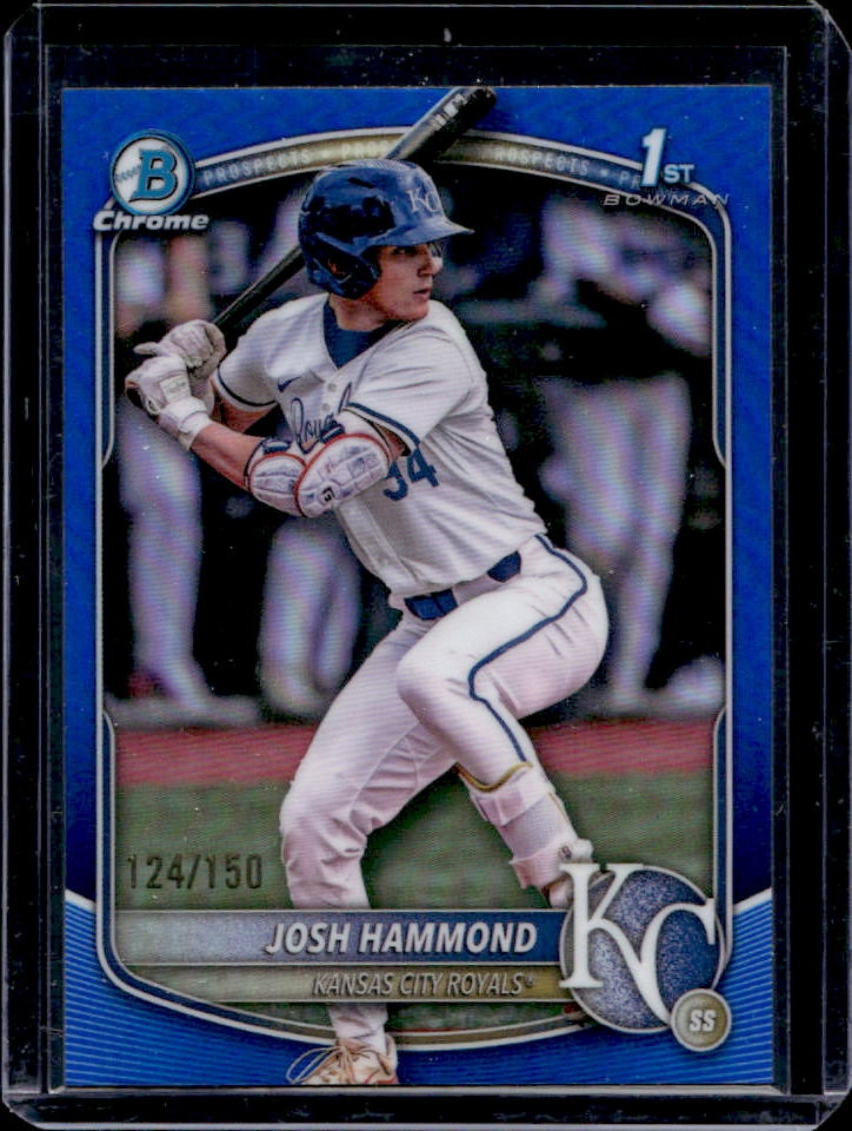 2025 Bowman Draft Josh Hammond Chrome Blue Refractor 1st Prospect #/150 Royals