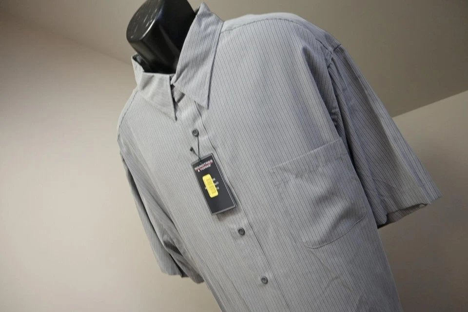 Roundtree & Yorke Dress Shirt Striped Modal Polyester Mens Sz 4XB 4XL BIG NWT - Image 2 of 4