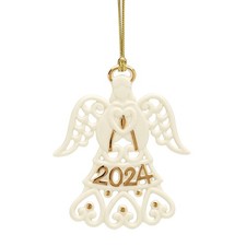 Lenox 895755 2024 A Year to Remember Angel Ornament, Christmas 1 Count, Ivory