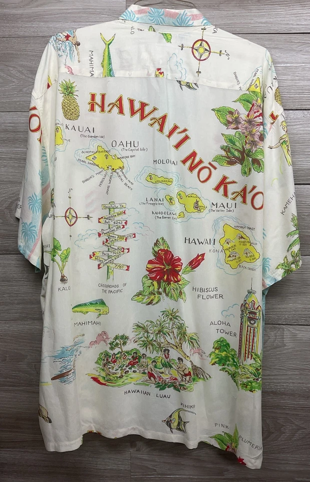 Camisa Tropical Hawaiana Estampado Floral JAMS WORLD Para Hombre Talla 2XL No Ka Oi Retro Foto 3 de 4