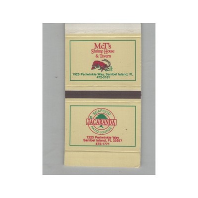 Matchbox Cover  McT's Shrimp House & Tavern / The Jacaranda Sanibel Island FL