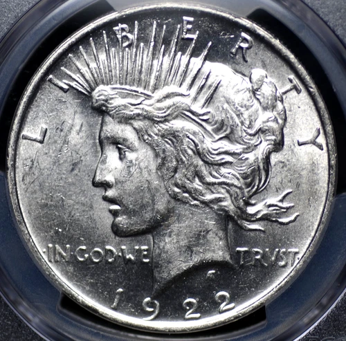 1922 D PEACE DOLLAR PCGS MS 61 FULL STRIKE, NICE LUSTER, LOTSA LIGHT CONTACT