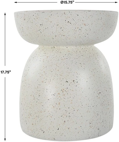 Uttermost 22966 Inhale 16" Diameter Resin Accent Table - White - Picture 6 of 6