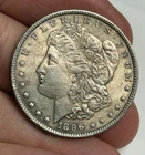 AU TONER! 1896-P Morgan Silver Dollar (all original!), Almost UNCIRCULATED