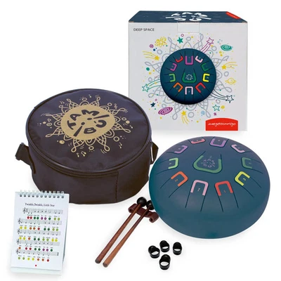 JUEGACONMIGO Tambú Zungentrommel 8",11 tones, Anthrazitgrau / Matt blue,Tambu (11304)