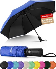 Seniny Windproof Travel Umbrella, Automatic Umbrellas for Rain, Portable  Compa