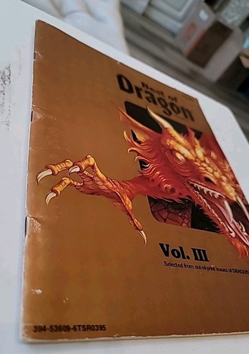 TSR Best of Dragon Magazine Volume III Three Dungeons Dragons 1982 Red Gygax Vtg - Picture 3 of 14