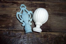 2 vintage deco celluloid plastic lamp finials