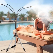 Standing Misters for outside Patio, Adjustable Height 4.1FT Stand Misting System