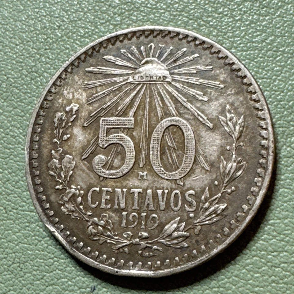 1919 Mo Mexico Silver 50 Centavos .800 - Image 3 of 4