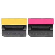1set Vinyl Squeegee 4" Felt Edge Fabric Scraper Kit, Pink/Yellow