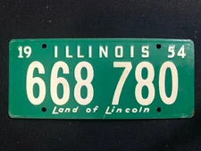 1953-54 General Mills Wheaties Tin Mini Bicycle License Plate - Illinois