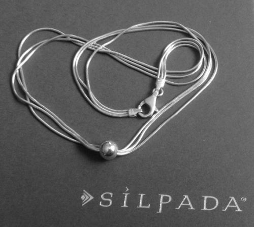 Silpada 925 Sterling Silver Thoreau Necklace N0914 Multi strand bead ball - Afbeelding 7 van 12