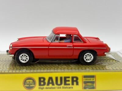 BAUER MGB RED HARDTOP LATEST 2024 RELEASE HO SLOT CAR