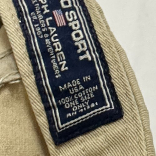 Vtg Polo Sport Ralph Lauren Cap Flag Hat Strap Back THRASHED 90s Made In USA - Picture 17 of 19