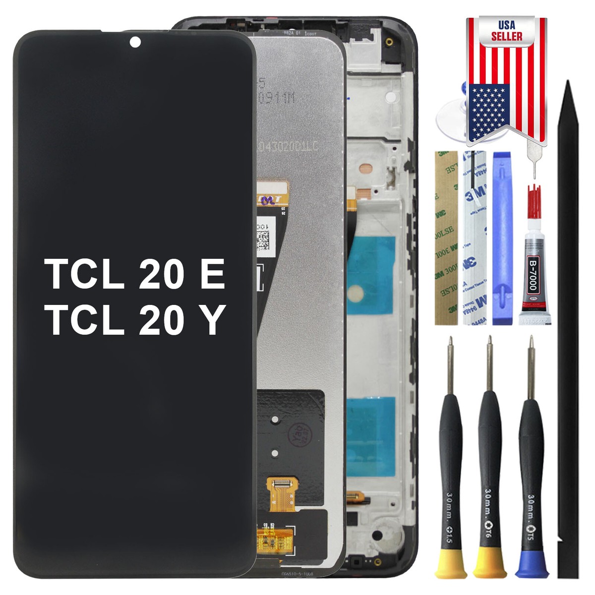 LCD Display Touch Screen Digitizer Frame For TCL 20E 6125 6125F 20Y 6156 6156A