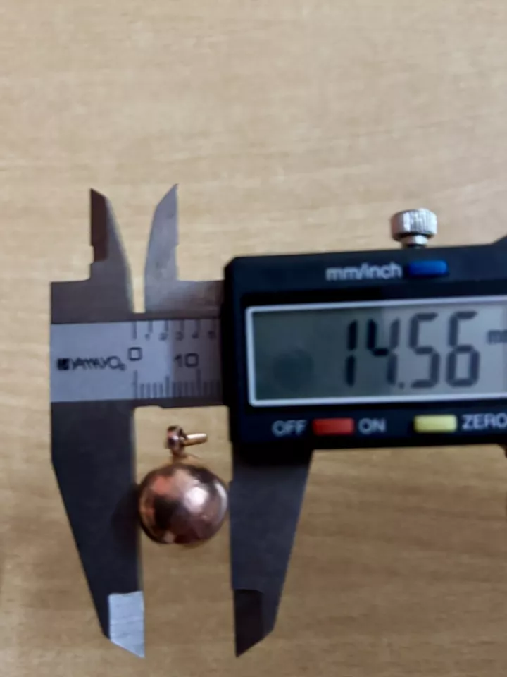 Pingente medalhão bola de cura cobre puro 1 peça joia espiritual, 14-15 mm, 14,5 gm - Imagem 4 de 4