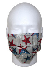 Red, White  Blue Stars  Reusable Pocket Face Mask Adult Medium Handmade