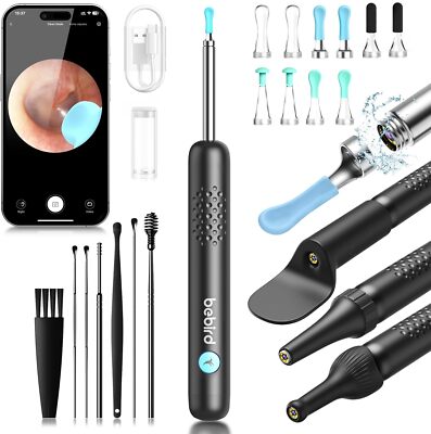 BEBIRD R1 Wax Removal Tool for Ear - Spade Canal Cleaner with Black 