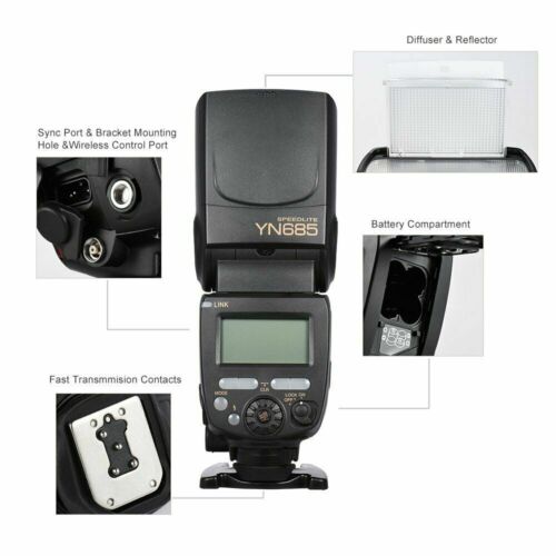 YONGNUO YN685 TTL Wireless Flash Speedlite for Nikon Camera + Dualside Reflector - Picture 6 of 12
