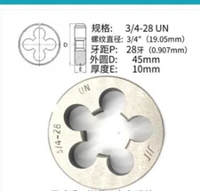 1Pcs HSS Right Hand Die 3/4"-28UN Dies Threading 3/4-28UN