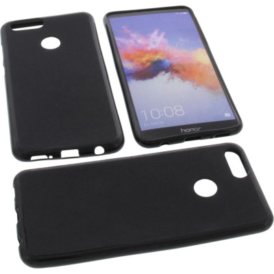 Tasche für Huawei Honor 7X Handytasche Schutz Hülle TPU Gummi Case Schwarz