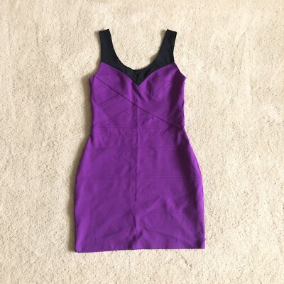 Express Purple Black Tight Fitted Bodycon Mini Dress size Small | eBay