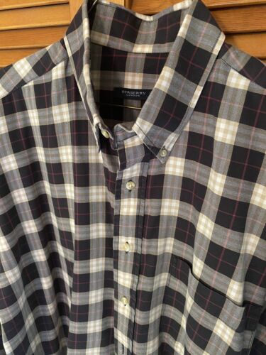 Classic Burberry of London Plaid Cotton Long Sleeve Button up XL Shirt - Picture 2 of 11