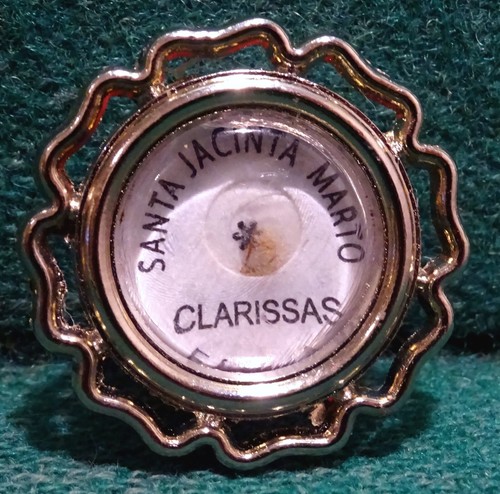 METAL RELIQUARY w/ RELIC ST. JACINTA MARTO OF FATIMA 27mm