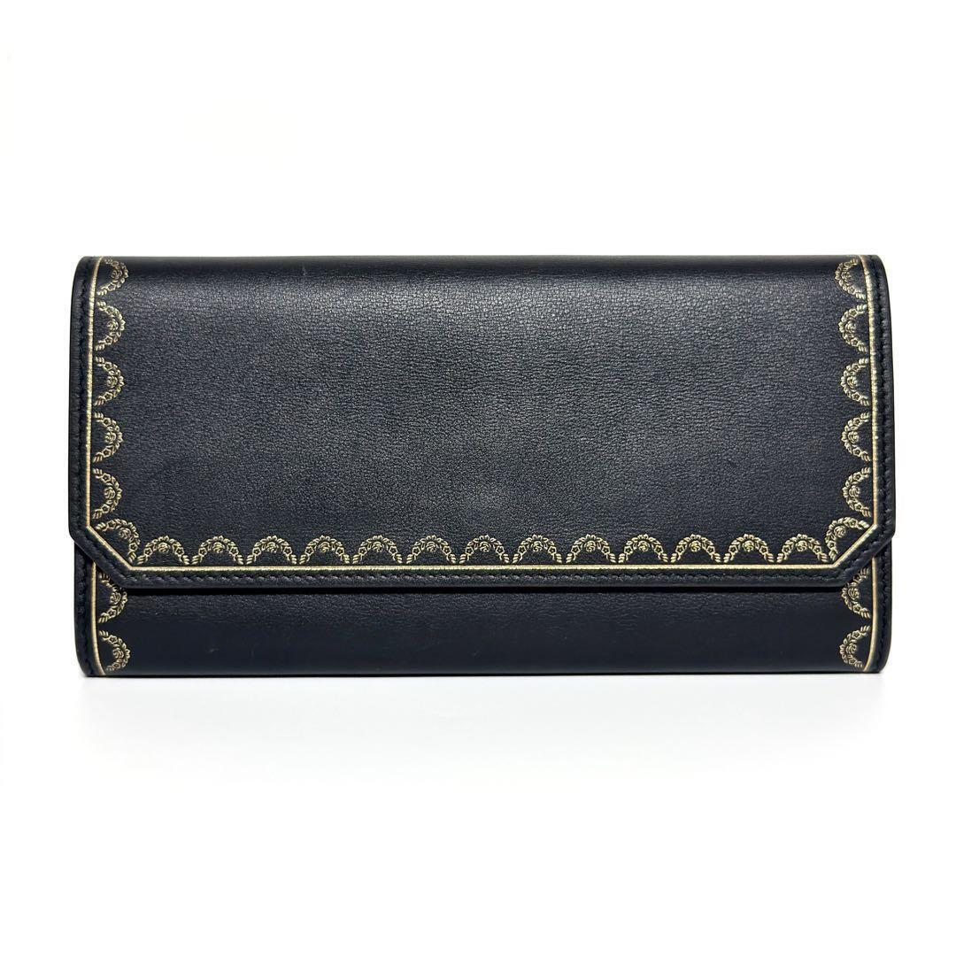 @Cartier Black Leatherレディース長財布 Cartier Women's Wallet Long Wallet Garland Leather Black | eBay