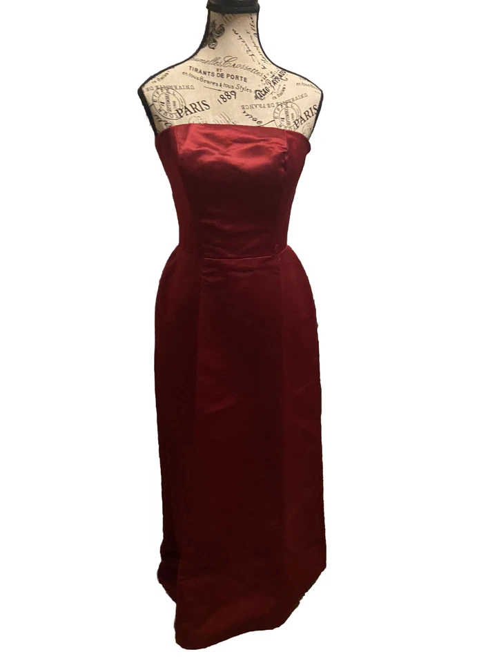 Bustier Strapless Red Maroon Gown- Petite-Size 4- From My Closet-smoke Free Home - Image 2 of 4