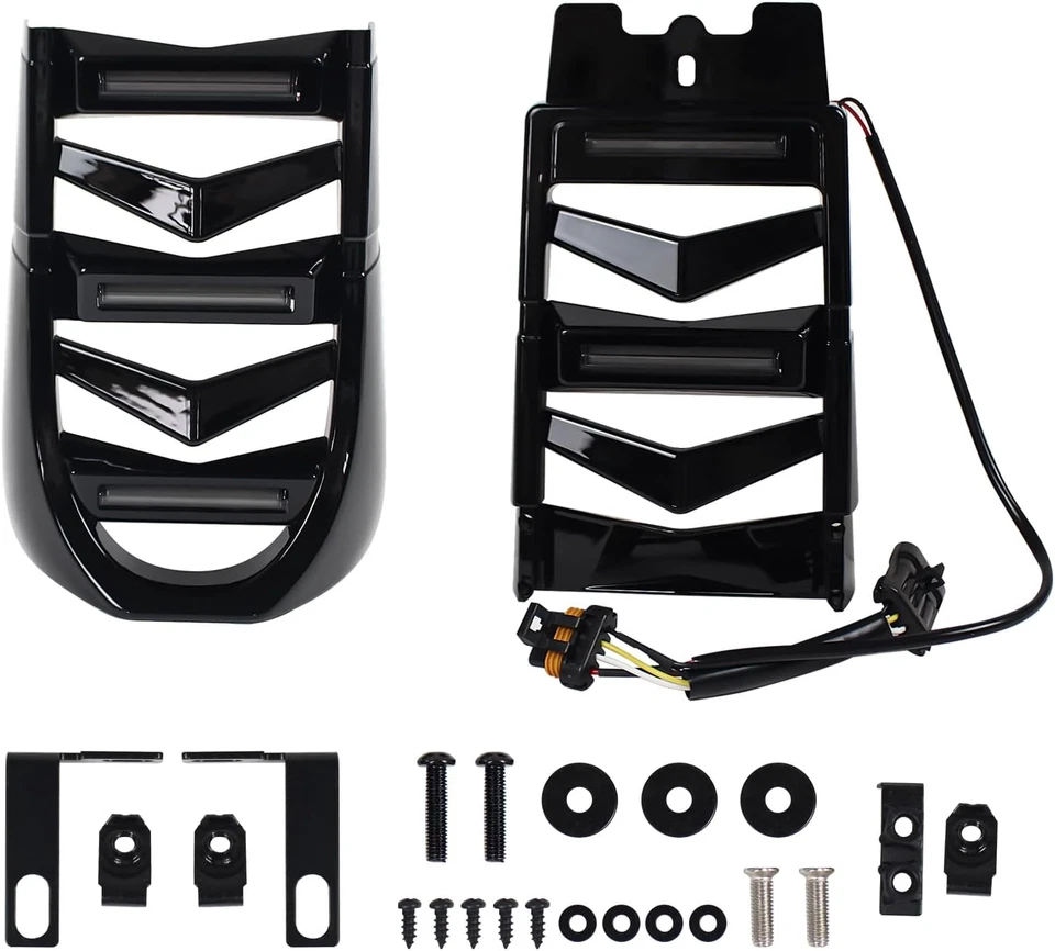 Carenado de barbilla negro alerón con luces LED para Harley Softail Street Bob 2018-2024 Foto 3 de 4