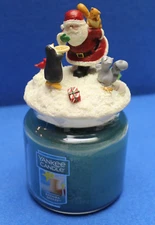 Russ Berrie Candle Jar Topper Santa Claus Penguin Squirrel Christmas Tree #22490