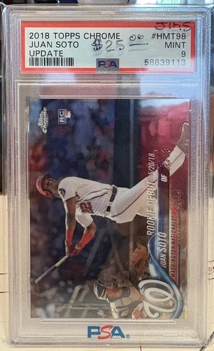 2018 Topps Chrome Update Juan Soto Rookie RC PSA 9 MT Mint Nationals #HMT98