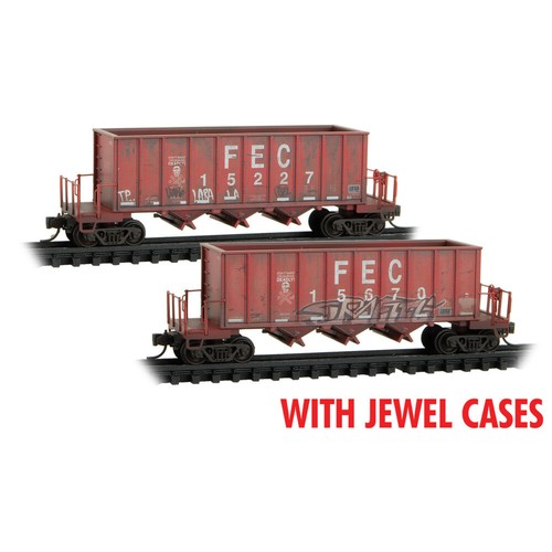 N Micro Trains 983 05 079 FEC Florida E Coast weathered 43' Rapid Dis Hopper Set