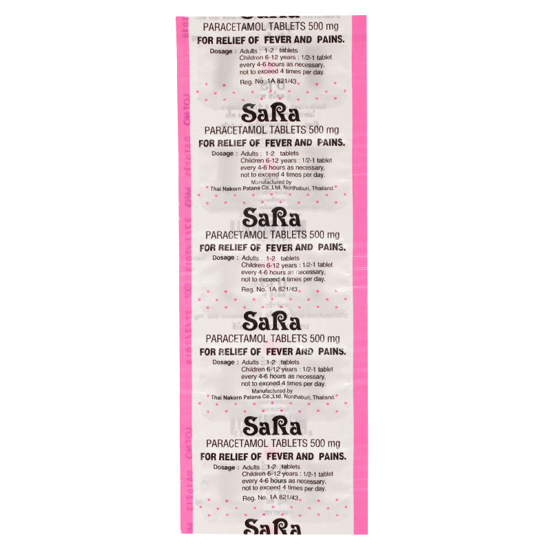paracetamol diarrhea for PAINS mg. SARA PARACETAMOL FEVER RELIEF 500 TABLETS