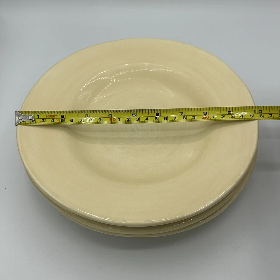 POTTERY BARN Sausalito 10" AMBER Yellow Gold DINNER PLATE Lot Of 4 - Image 4 of 4