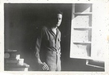 Vintage World War 2 Photo U.S. Army Clerk In Office WW11 1944 Europe Snapshot