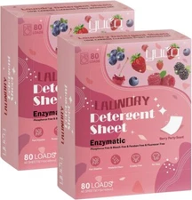 YUCO Laundry Detergent Sheets Berry Scent 160 Loads Eco Friendly Laundry Soap