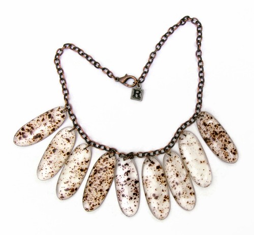 Sobral Retired Clear Beads w Brown Inclusions Chain Artist Made Necklace - Picture 4 of 10